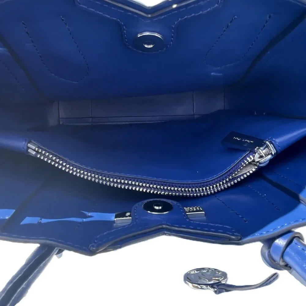 Michael Kors Leather Sapphire Small Mae Messenger Bag - Picture 12 of 12